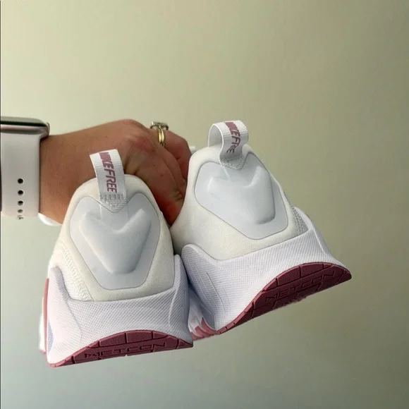 Nike White and Pink Athletic Shoes Modern Mesh Design - Nike Metcons - Picture 4 of 6